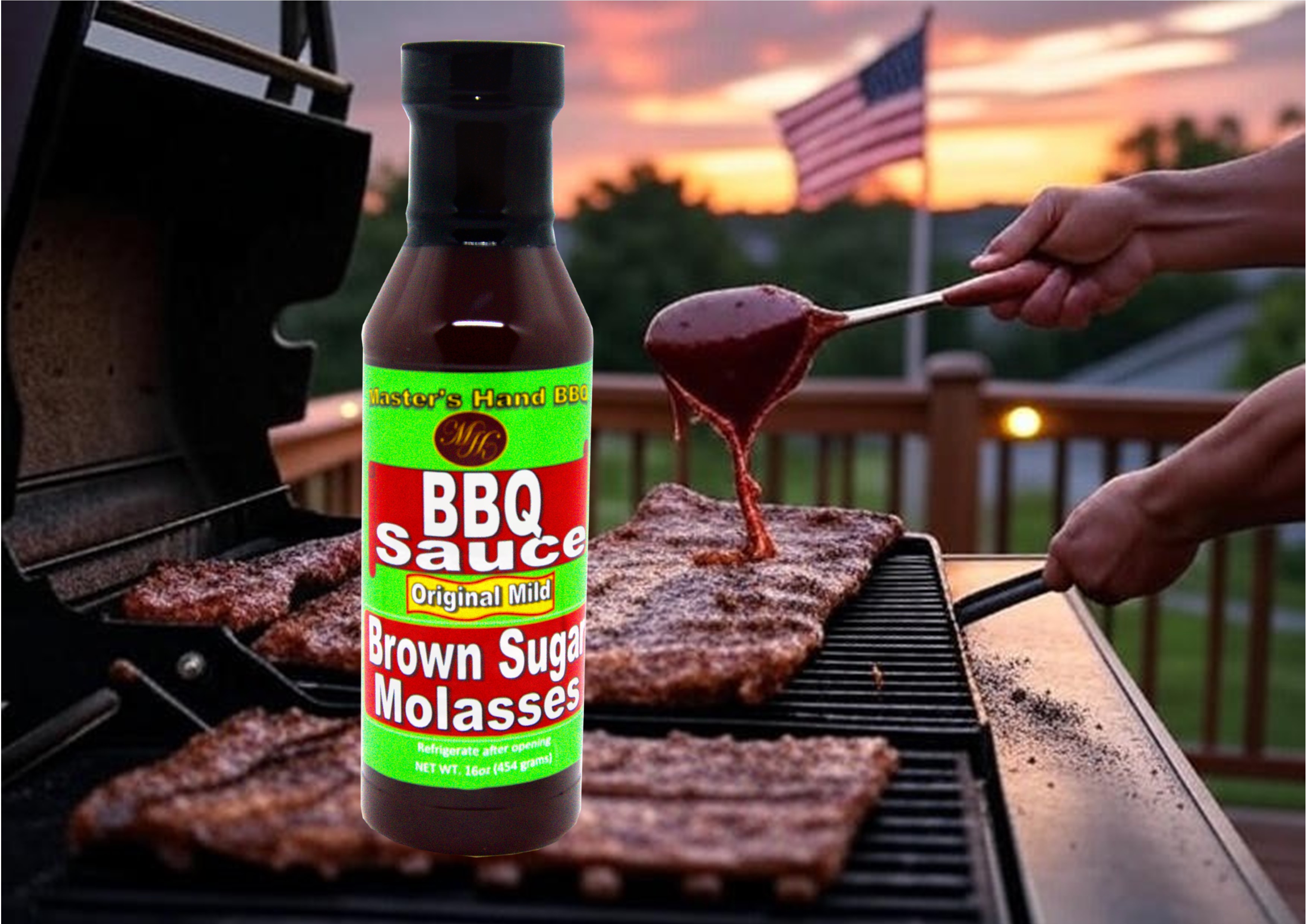 Master's Hand small-batch BBQ sauce bottle from Fort Wayne, gluten-free and premium quality
